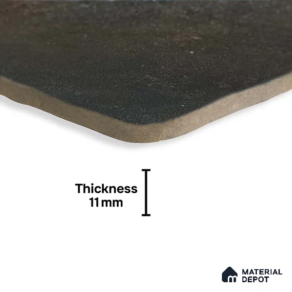 Subway Wall & Floor Tile TL 05261 F Heritage Square Noir Black 8 x 8 inch Vitrified Matte Finish - 11 mm | 30 Random Faces | Suitable for Accent / Feature Walls, Bathroom, Kitchen Wall & Backsplashes | Please Expect a Slight Variation of Pattern (Sample)