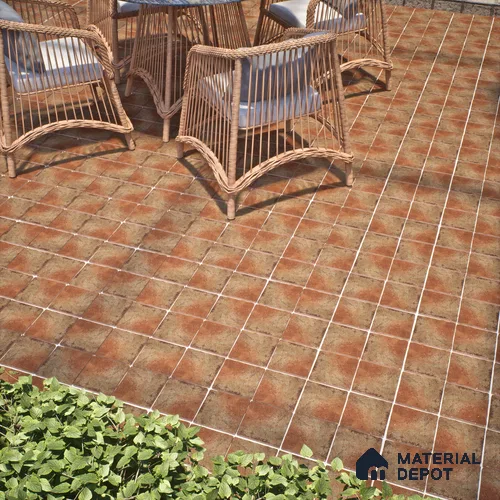 Subway Wall & Floor Tile TL 05261 G Heritage Square Tiara Terracotta 8 x 8 inch Vitrified Matte Finish - 11 mm | 30 Random Faces | Suitable for Accent / Feature Walls, Bathroom, Kitchen Wall & Backsplashes | Please Expect a Slight Variation of Pattern