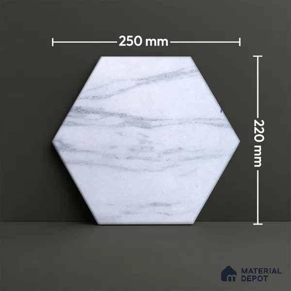 Subway Wall & Floor Tile TL 05274 C Hexalite Black Ice 10 x 9 inch (250x220 mm) Vitrified Matte Finish - 8 mm | Suitable for Living Room, Accent / Feature Walls, Bathroom, Kitchen Wall & Backsplashes