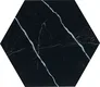 Subway Wall & Floor Tile TL 05274 D Hexalite Black Ice 10 x 9 inch (250x220 mm) Vitrified Matte Finish - 8 mm | Random Design | Suitable for Living Room, Accent / Feature Walls, Bathroom, Kitchen Wall & Backsplashes | Image 1