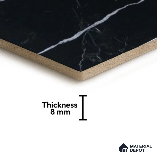 Subway Wall & Floor Tile TL 05274 D Hexalite Black Ice 10 x 9 inch (250x220 mm) Vitrified Matte Finish - 8 mm | Random Design | Suitable for Living Room, Accent / Feature Walls, Bathroom, Kitchen Wall & Backsplashes