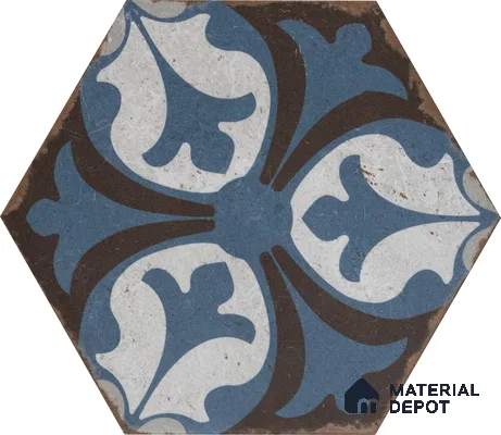Hexagonal Wall & Floor Tile TL 05272 C Hexalite Decor 2 Cinder Smoke 10 x 9 inch (250x220 mm) Vitrified Matte Finish - 8 mm | Random Design | Suitable for Living Room, Accent / Feature Walls, Bathroom, Kitchen Wall & Backsplashes