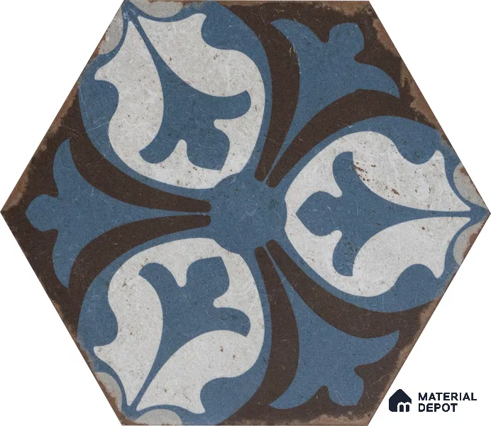 Hexagonal Wall & Floor Tile TL 05272 C Hexalite Decor 2 Cinder Smoke 10 x 9 inch (250x220 mm) Vitrified Matte Finish - 8 mm | Random Design | Suitable for Living Room, Accent / Feature Walls, Bathroom, Kitchen Wall & Backsplashes