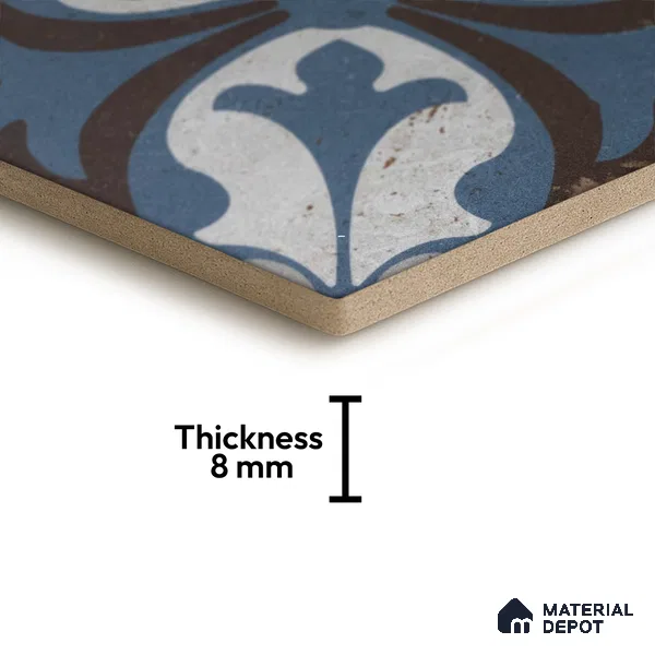Hexagonal Wall & Floor Tile TL 05272 C Hexalite Decor 2 Cinder Smoke 10 x 9 inch (250x220 mm) Vitrified Matte Finish - 8 mm | Random Design | Suitable for Living Room, Accent / Feature Walls, Bathroom, Kitchen Wall & Backsplashes