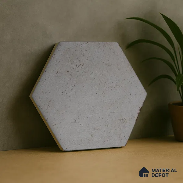 Hexagonal Wall & Floor Tile TL 05272 Hexalite Cinder Smoke Base 10 x 9 inch (250x220 mm) Vitrified Matte Finish - 8 mm | Suitable for Living Room, Accent / Feature Walls, Bathroom, Kitchen Wall & Backsplashes (Sample)