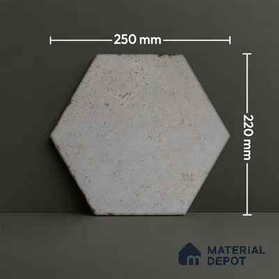 Hexagonal Wall & Floor Tile TL 05272 Hexalite Cinder Smoke Base 10 x 9 inch (250x220 mm) Vitrified Matte Finish - 8 mm | Suitable for Living Room, Accent / Feature Walls, Bathroom, Kitchen Wall & Backsplashes (Sample)