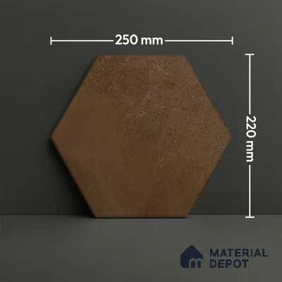 Hexagonal Wall & Floor Tile TL 05275 B Hexalite Caramel 10 x 9 inch (250x220 mm) Vitrified Matte Finish - 8 mm | Suitable for Living Room, Accent / Feature Walls, Bathroom, Kitchen Wall & Backsplashes