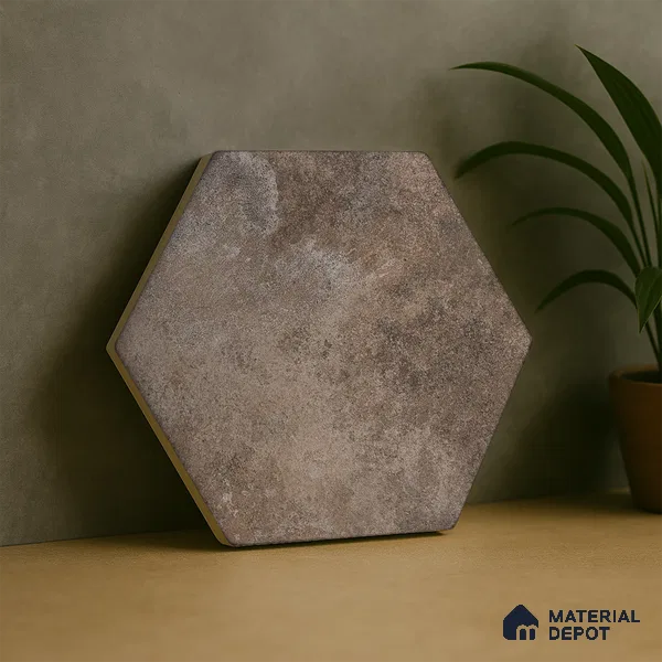 Hexagonal Wall & Floor Tile TL 05275 C Hexalite Oxide 10 x 9 inch (250x220 mm) Vitrified Matte Finish - 8 mm | Suitable for Living Room, Accent / Feature Walls, Bathroom, Kitchen Wall & Backsplashes (Sample)