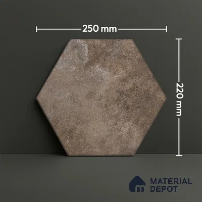 Hexagonal Wall & Floor Tile TL 05275 C Hexalite Oxide 10 x 9 inch (250x220 mm) Vitrified Matte Finish - 8 mm | Suitable for Living Room, Accent / Feature Walls, Bathroom, Kitchen Wall & Backsplashes (Sample)