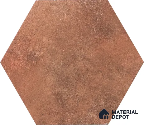 Hexagonal Wall & Floor Tile TL 05275 D Hexalite Terracotta 10 x 9 inch (250x220 mm) Vitrified Matte Finish - 8 mm | 20 Random Faces | Suitable for Living Room, Accent / Feature Walls, Bathroom, Kitchen Wall & Backsplashes