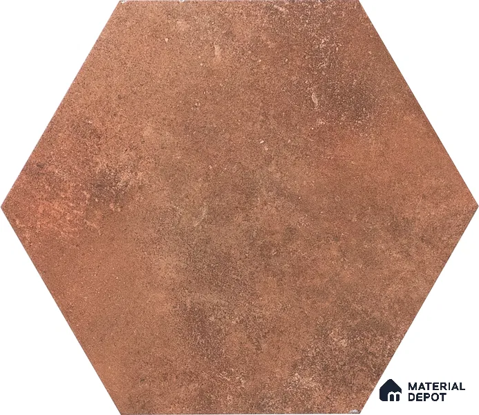 Hexagonal Wall & Floor Tile TL 05275 D Hexalite Terracotta 10 x 9 inch (250x220 mm) Vitrified Matte Finish - 8 mm | 20 Random Faces | Suitable for Living Room, Accent / Feature Walls, Bathroom, Kitchen Wall & Backsplashes