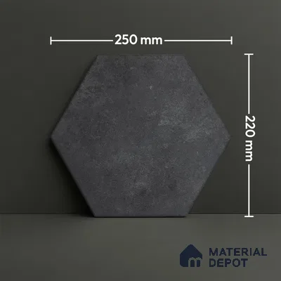 Hexagonal Wall & Floor Tile TL 05275 F Hexalite Vanta 10 x 9 inch (250x220 mm) Vitrified Matte Finish - 8 mm | Suitable for Living Room, Accent / Feature Walls, Bathroom, Kitchen Wall & Backsplashes (Sample)