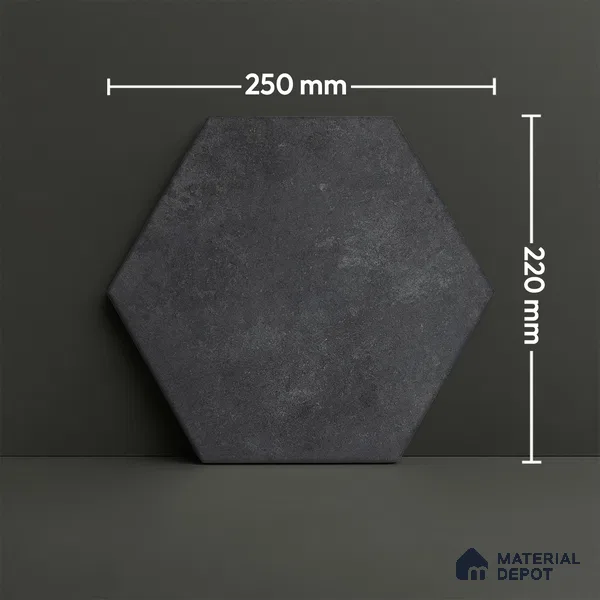 Hexagonal Wall & Floor Tile TL 05275 F Hexalite Vanta 10 x 9 inch (250x220 mm) Vitrified Matte Finish - 8 mm | Suitable for Living Room, Accent / Feature Walls, Bathroom, Kitchen Wall & Backsplashes (Sample)