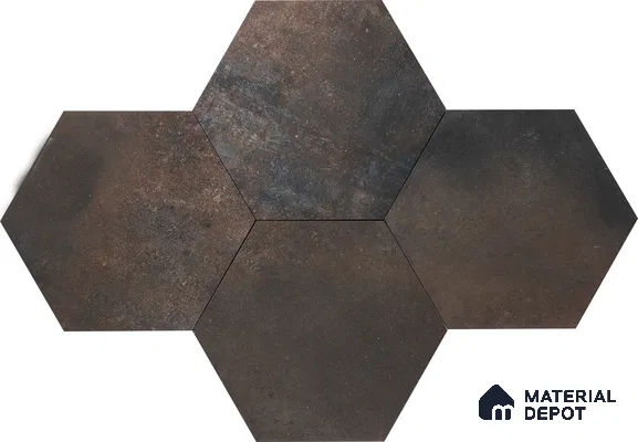 Hexagonal Wall & Floor Tile TL 05275 G Hexalite Charcoal 10 x 9 inch (250x220 mm) Vitrified Matte Finish - 8 mm | Suitable for Living Room, Accent / Feature Walls, Bathroom, Kitchen Wall & Backsplashes