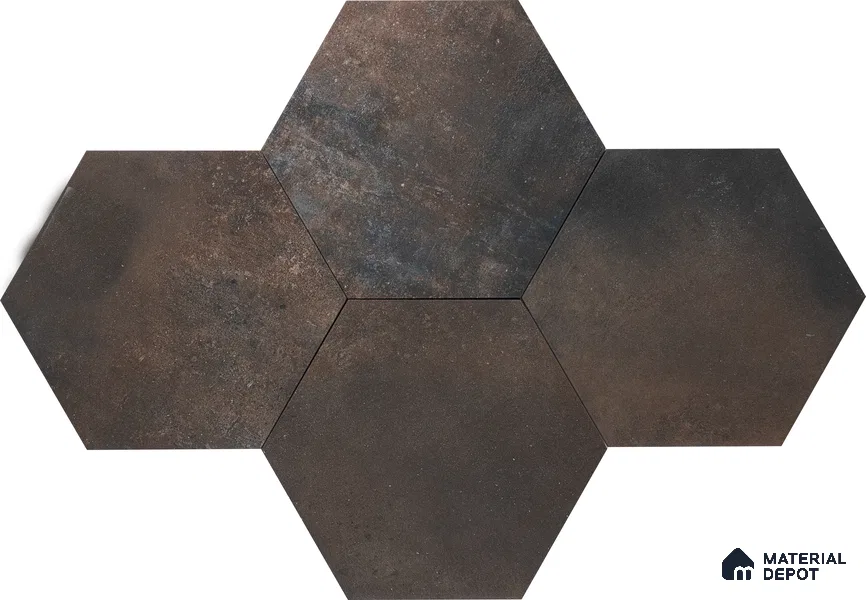Hexagonal Wall & Floor Tile TL 05275 G Hexalite Charcoal 10 x 9 inch (250x220 mm) Vitrified Matte Finish - 8 mm | Suitable for Living Room, Accent / Feature Walls, Bathroom, Kitchen Wall & Backsplashes
