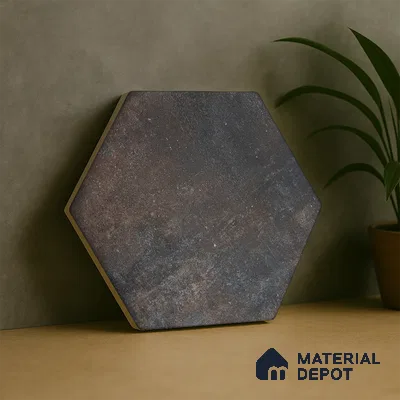 Hexagonal Wall & Floor Tile TL 05275 G Hexalite Charcoal 10 x 9 inch (250x220 mm) Vitrified Matte Finish - 8 mm | Suitable for Living Room, Accent / Feature Walls, Bathroom, Kitchen Wall & Backsplashes