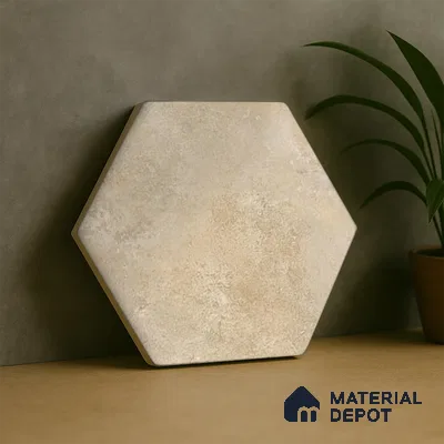 Hexagonal Wall & Floor Tile TL 05275 Hexalite Cocoa 10 x 9 inch (250x220 mm) Vitrified Matte Finish - 8 mm | 20 Random Faces | Suitable for Living Room, Accent / Feature Walls, Bathroom, Kitchen Wall & Backsplashes (Sample)