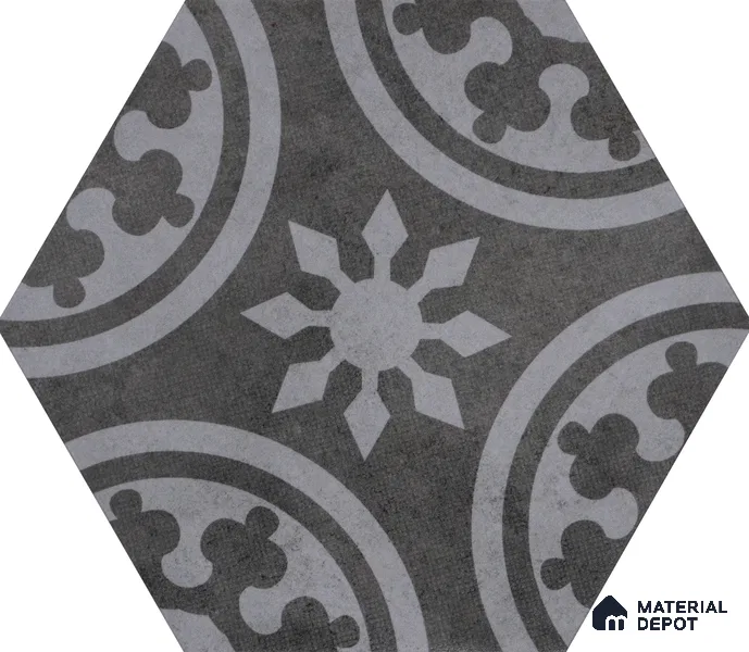 Subway Wall & Floor Tile TL 05271 B Hexalite Grana Grey Decor 10 x 9 inch (250x220 mm) Vitrified Matte Finish - 8 mm | Random Design | Suitable for Living Room, Accent / Feature Walls, Bathroom, Kitchen Wall & Backsplashes (Sample)