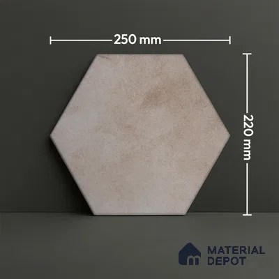 Hexagonal Wall & Floor Tile TL 05271 C Hexalite Grana Latte Base 10 x 9 inch (250x220 mm) Vitrified Matte Finish - 8 mm | Suitable for Living Room, Accent / Feature Walls, Bathroom, Kitchen Wall & Backsplashes (Sample)