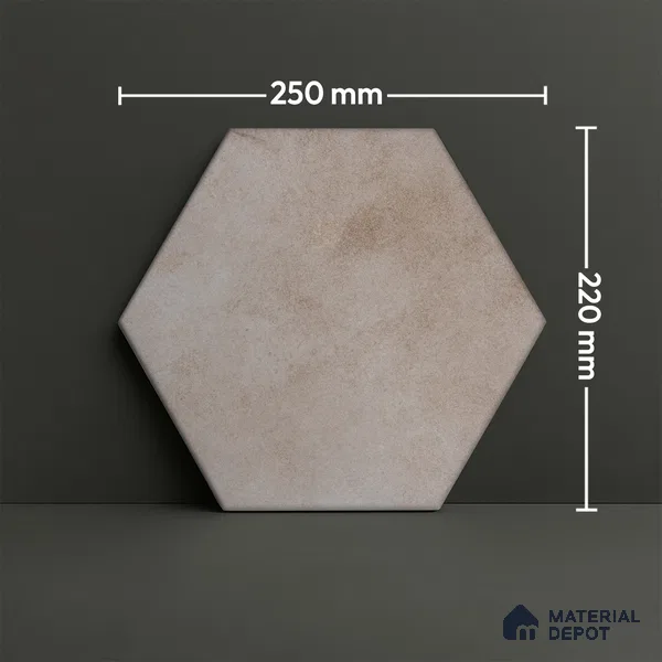 Hexagonal Wall & Floor Tile TL 05271 C Hexalite Grana Latte Base 10 x 9 inch (250x220 mm) Vitrified Matte Finish - 8 mm | Suitable for Living Room, Accent / Feature Walls, Bathroom, Kitchen Wall & Backsplashes (Sample)