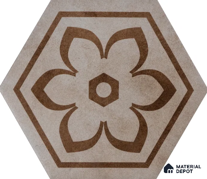 Subway Wall & Floor Tile TL 05271 D Hexalite Grana Latte Decor 10 x 9 inch (250x220 mm) Vitrified Matte Finish - 8 mm | Random Design | Suitable for Living Room, Accent / Feature Walls, Bathroom, Kitchen Wall & Backsplashes (Sample)