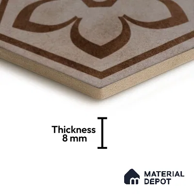 Subway Wall & Floor Tile TL 05271 D Hexalite Grana Latte Decor 10 x 9 inch (250x220 mm) Vitrified Matte Finish - 8 mm | Random Design | Suitable for Living Room, Accent / Feature Walls, Bathroom, Kitchen Wall & Backsplashes (Sample)
