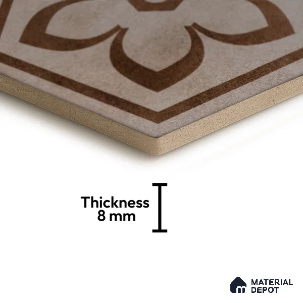 Subway Wall & Floor Tile TL 05271 D Hexalite Grana Latte Decor 10 x 9 inch (250x220 mm) Vitrified Matte Finish - 8 mm | Random Design | Suitable for Living Room, Accent / Feature Walls, Bathroom, Kitchen Wall & Backsplashes (Sample)