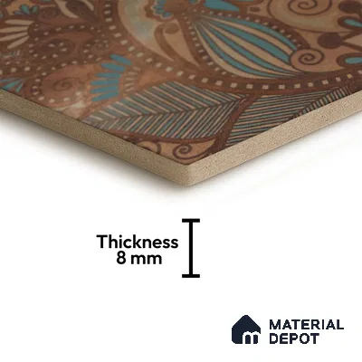Hexagonal Wall & Floor Tile TL 05273 B Hexalite Miles Espresso Decor 10 x 9 inch (250x220 mm) Vitrified Matte Finish - 8 mm | Random Design | Suitable for Living Room, Accent / Feature Walls, Bathroom, Kitchen Wall & Backsplashes