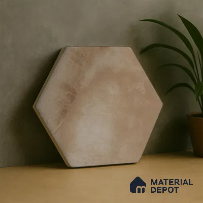 Hexagonal Wall & Floor Tile TL 05273 Hexalite Miles Espresso Base 10 x 9 inch (250x220 mm) Vitrified Matte Finish - 8 mm | Suitable for Living Room, Accent / Feature Walls, Bathroom, Kitchen Wall & Backsplashes