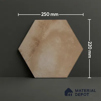 Hexagonal Wall & Floor Tile TL 05273 Hexalite Miles Espresso Base 10 x 9 inch (250x220 mm) Vitrified Matte Finish - 8 mm | Suitable for Living Room, Accent / Feature Walls, Bathroom, Kitchen Wall & Backsplashes