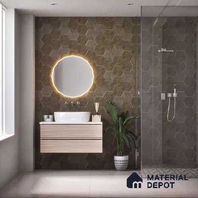 Subway Wall & Floor Tile TL 05277 B Hexalite Weaved Tepoch 10 x 9 inch (250x220 mm) Vitrified Matte Finish - 8 mm | Suitable for Accent / Feature Walls, Bathroom, Kitchen Wall & Backsplashes