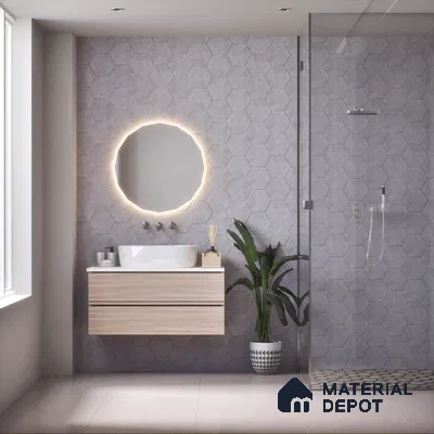 Subway Wall & Floor Tile TL 05277 C Hexalite Weaved Thunder 10 x 9 inch (250x220 mm) Vitrified Matte Finish - 8 mm | Suitable for Accent / Feature Walls, Bathroom, Kitchen Wall & Backsplashes