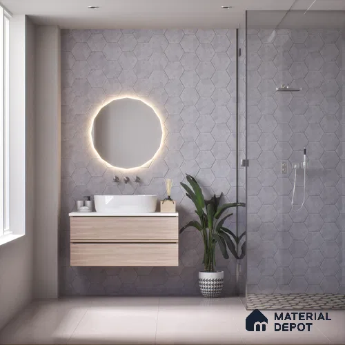 Subway Wall & Floor Tile TL 05277 C Hexalite Weaved Thunder 10 x 9 inch (250x220 mm) Vitrified Matte Finish - 8 mm | Suitable for Accent / Feature Walls, Bathroom, Kitchen Wall & Backsplashes