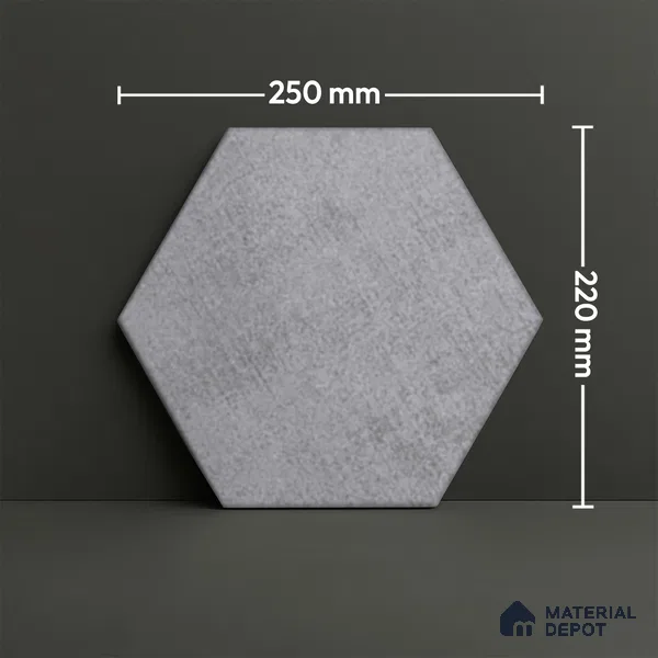 Subway Wall & Floor Tile TL 05277 C Hexalite Weaved Thunder 10 x 9 inch (250x220 mm) Vitrified Matte Finish - 8 mm | Suitable for Accent / Feature Walls, Bathroom, Kitchen Wall & Backsplashes