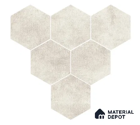 Subway Wall & Floor Tile TL 05277 D Hexalite Weaved Mushroom 10 x 9 inch (250x220 mm) Vitrified Matte Finish - 8 mm | Suitable for Accent / Feature Walls, Bathroom, Kitchen Wall & Backsplashes (Sample)