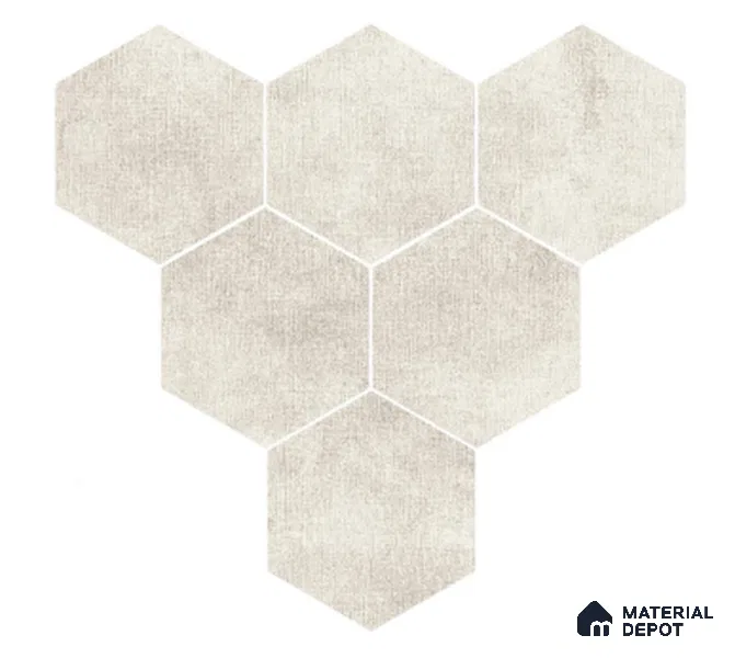 Subway Wall & Floor Tile TL 05277 D Hexalite Weaved Mushroom 10 x 9 inch (250x220 mm) Vitrified Matte Finish - 8 mm | Suitable for Accent / Feature Walls, Bathroom, Kitchen Wall & Backsplashes (Sample)