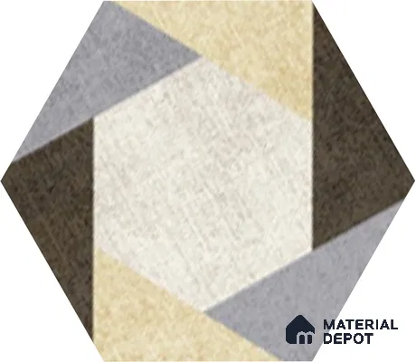 Subway Wall & Floor Tile TL 05277 E Hexalite Weaved Mocha 10 x 9 inch (250x220 mm) Vitrified Matte Finish - 8 mm | Random Design | Suitable for Accent / Feature Walls, Bathroom, Kitchen Wall & Backsplashes (Sample)