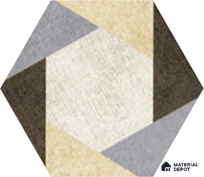 Subway Wall & Floor Tile TL 05277 E Hexalite Weaved Mocha 10 x 9 inch (250x220 mm) Vitrified Matte Finish - 8 mm | Random Design | Suitable for Accent / Feature Walls, Bathroom, Kitchen Wall & Backsplashes (Sample)