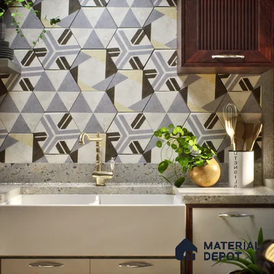 Subway Wall & Floor Tile TL 05277 E Hexalite Weaved Mocha 10 x 9 inch (250x220 mm) Vitrified Matte Finish - 8 mm | Random Design | Suitable for Accent / Feature Walls, Bathroom, Kitchen Wall & Backsplashes (Sample)