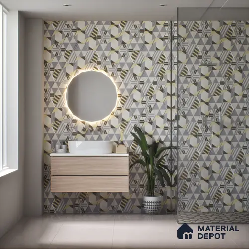 Subway Wall & Floor Tile TL 05277 E Hexalite Weaved Mocha 10 x 9 inch (250x220 mm) Vitrified Matte Finish - 8 mm | Random Design | Suitable for Accent / Feature Walls, Bathroom, Kitchen Wall & Backsplashes