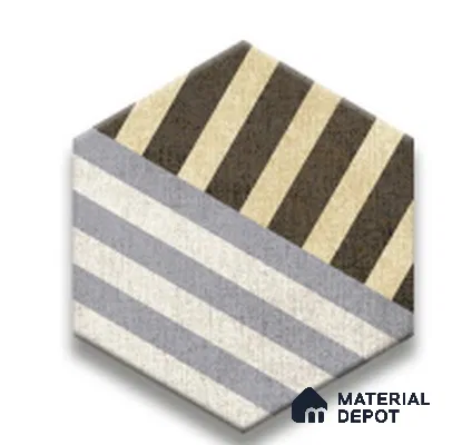 Subway Wall & Floor Tile TL 05277 E Hexalite Weaved Mocha 10 x 9 inch (250x220 mm) Vitrified Matte Finish - 8 mm | Random Design | Suitable for Accent / Feature Walls, Bathroom, Kitchen Wall & Backsplashes (Sample)