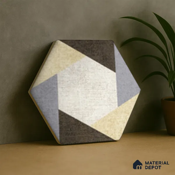 Subway Wall & Floor Tile TL 05277 E Hexalite Weaved Mocha 10 x 9 inch (250x220 mm) Vitrified Matte Finish - 8 mm | Random Design | Suitable for Accent / Feature Walls, Bathroom, Kitchen Wall & Backsplashes (Sample)