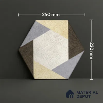 Subway Wall & Floor Tile TL 05277 E Hexalite Weaved Mocha 10 x 9 inch (250x220 mm) Vitrified Matte Finish - 8 mm | Random Design | Suitable for Accent / Feature Walls, Bathroom, Kitchen Wall & Backsplashes (Sample)