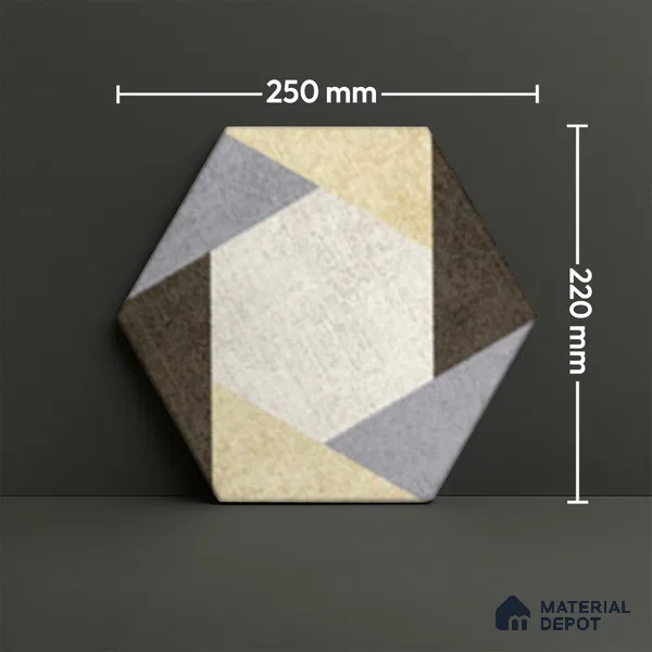 Subway Wall & Floor Tile TL 05277 E Hexalite Weaved Mocha 10 x 9 inch (250x220 mm) Vitrified Matte Finish - 8 mm | Random Design | Suitable for Accent / Feature Walls, Bathroom, Kitchen Wall & Backsplashes (Sample)
