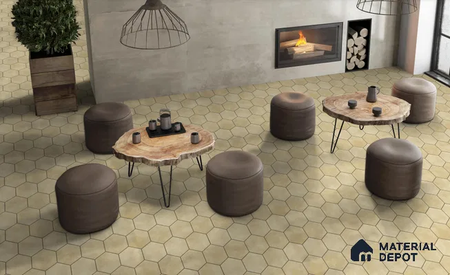 Subway Wall & Floor Tile TL 05277 Hexalite Weaved Silt 10 x 9 inch (250x220 mm) Vitrified Matte Finish - 8 mm | Suitable for Accent / Feature Walls, Bathroom, Kitchen Wall & Backsplashes (Sample)