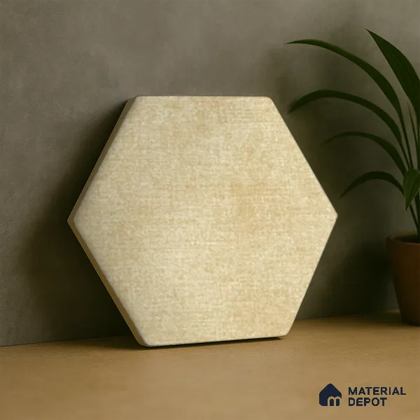 Subway Wall & Floor Tile TL 05277 Hexalite Weaved Silt 10 x 9 inch (250x220 mm) Vitrified Matte Finish - 8 mm | Suitable for Accent / Feature Walls, Bathroom, Kitchen Wall & Backsplashes (Sample)