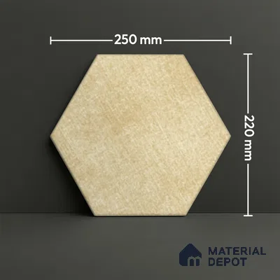 Subway Wall & Floor Tile TL 05277 Hexalite Weaved Silt 10 x 9 inch (250x220 mm) Vitrified Matte Finish - 8 mm | Suitable for Accent / Feature Walls, Bathroom, Kitchen Wall & Backsplashes (Sample)