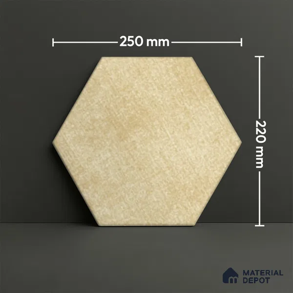 Subway Wall & Floor Tile TL 05277 Hexalite Weaved Silt 10 x 9 inch (250x220 mm) Vitrified Matte Finish - 8 mm | Suitable for Accent / Feature Walls, Bathroom, Kitchen Wall & Backsplashes (Sample)