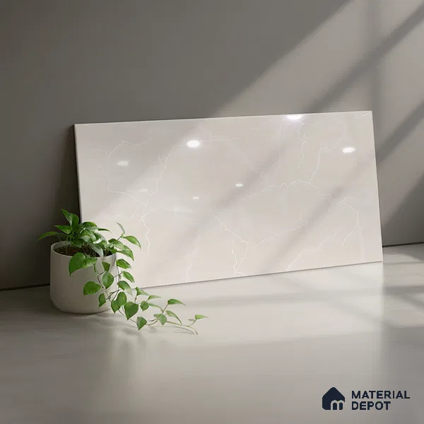 Marble Wall Tile TL 05999 B 7622 D Dark 2 ft x 1 ft Ceramic Luster Glossy Finish - 7.5 mm | Suitable For Kitchen, Bathroom