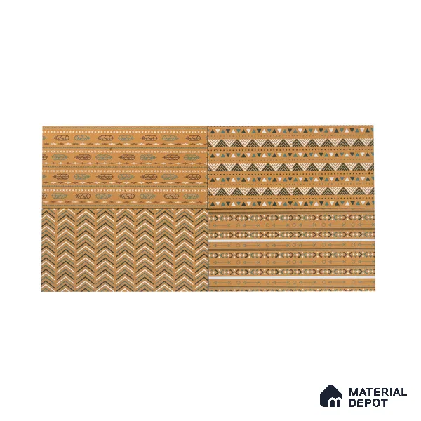 Subway Wall & Floor Tile TL 05235 B Lines & Layers Salmon Rust Decor 12 x 6 inch Vitrified Matte Finish - 8 mm | 8 Random Faces | Suitable for Accent / Feature Walls, Bathroom, Kitchen Wall & Backsplashes